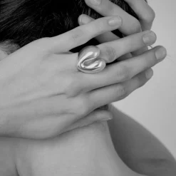 Tomfoolery Silver Open Heart Ring Fashion