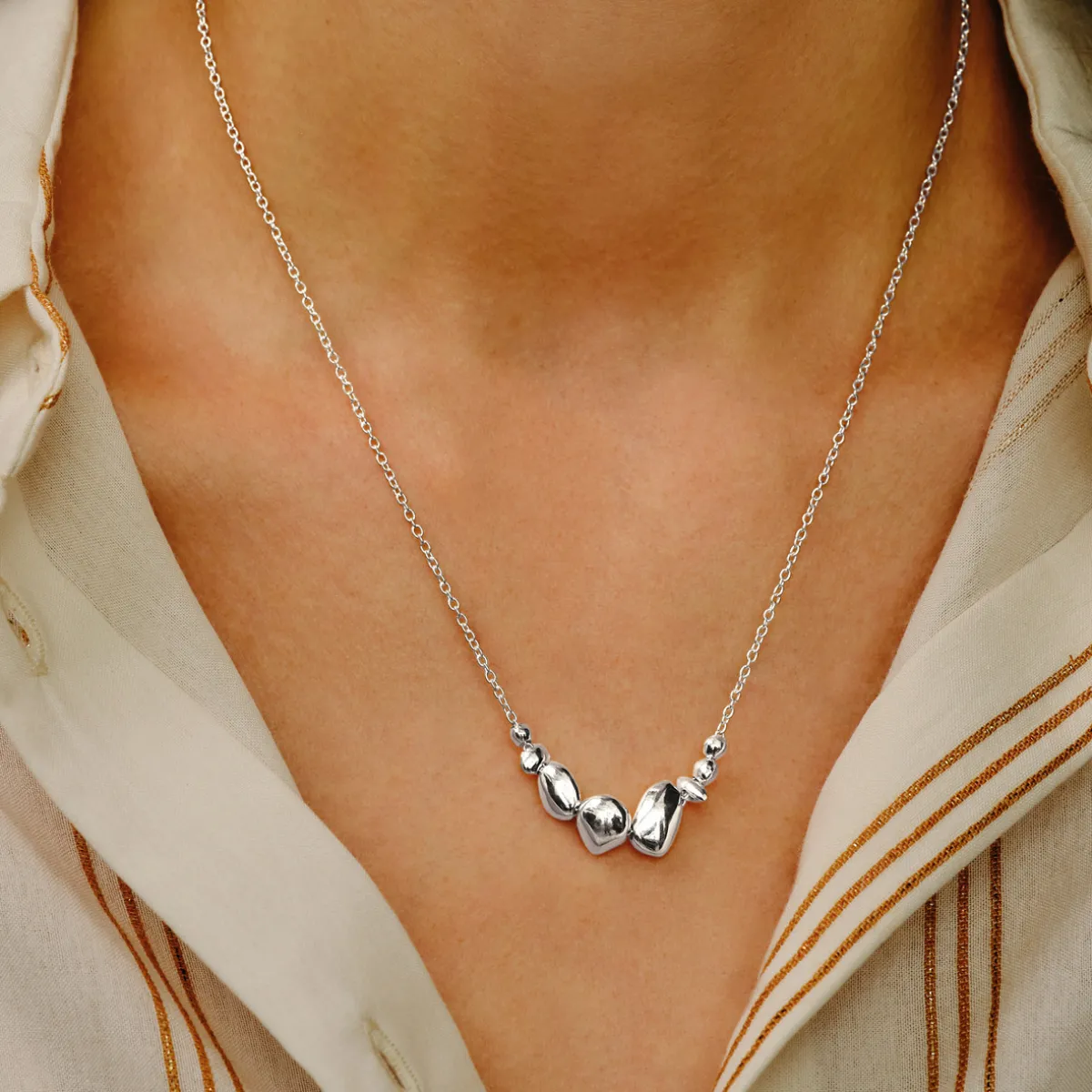 Tomfoolery Silver Pebble Balance Necklace Best