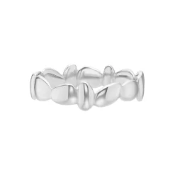 Tomfoolery Silver Pebble Balance Ring New