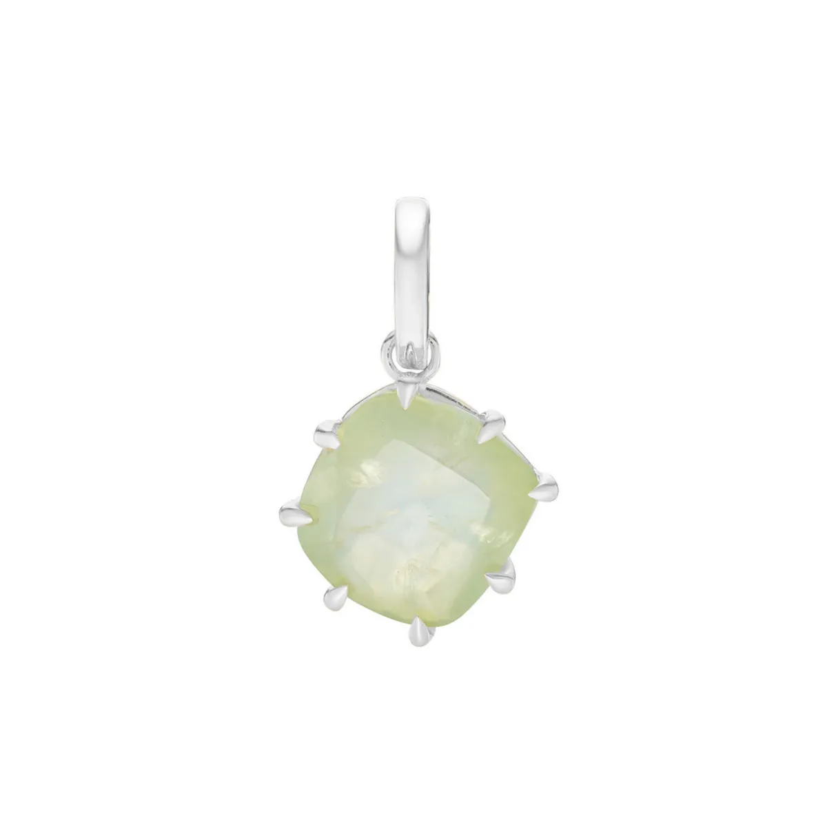 Tomfoolery Silver Pebble Round Prehnite Charm Outlet