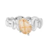 Tomfoolery Silver Pebble Rutilated Quartz Balance Ring Outlet