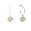 Tomfoolery Silver Pebble Rutilated Quartz Drop Hoops Discount