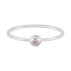 Tomfoolery Silver  Petite Round Stacking Gem Ring Outlet