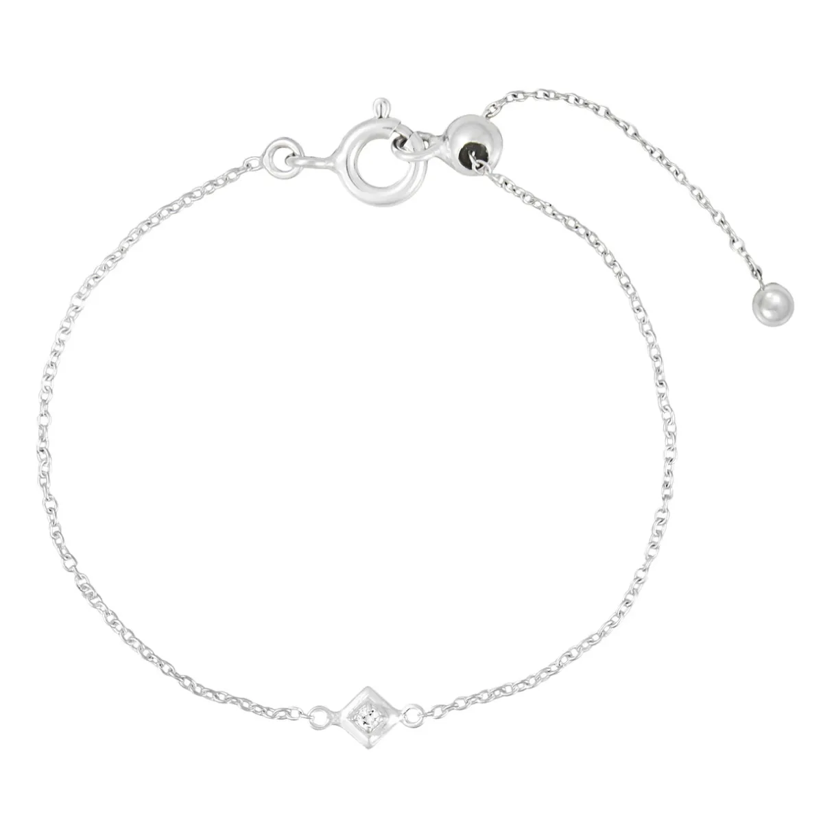 Tomfoolery Silver Petite Square Gem Bracelet Discount