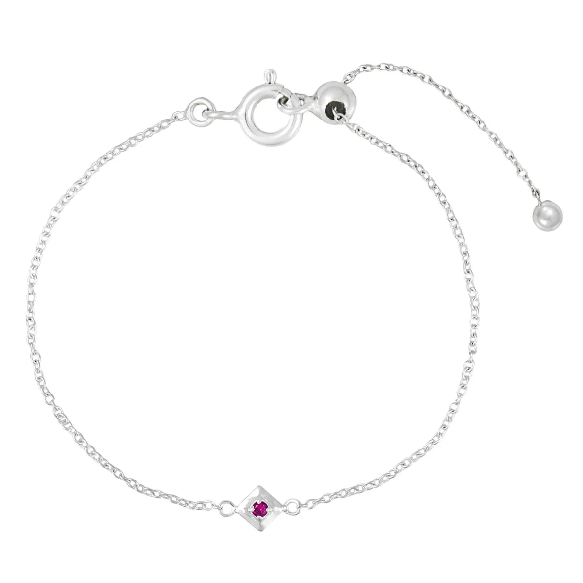Tomfoolery Silver Petite Square Gem Bracelet Discount