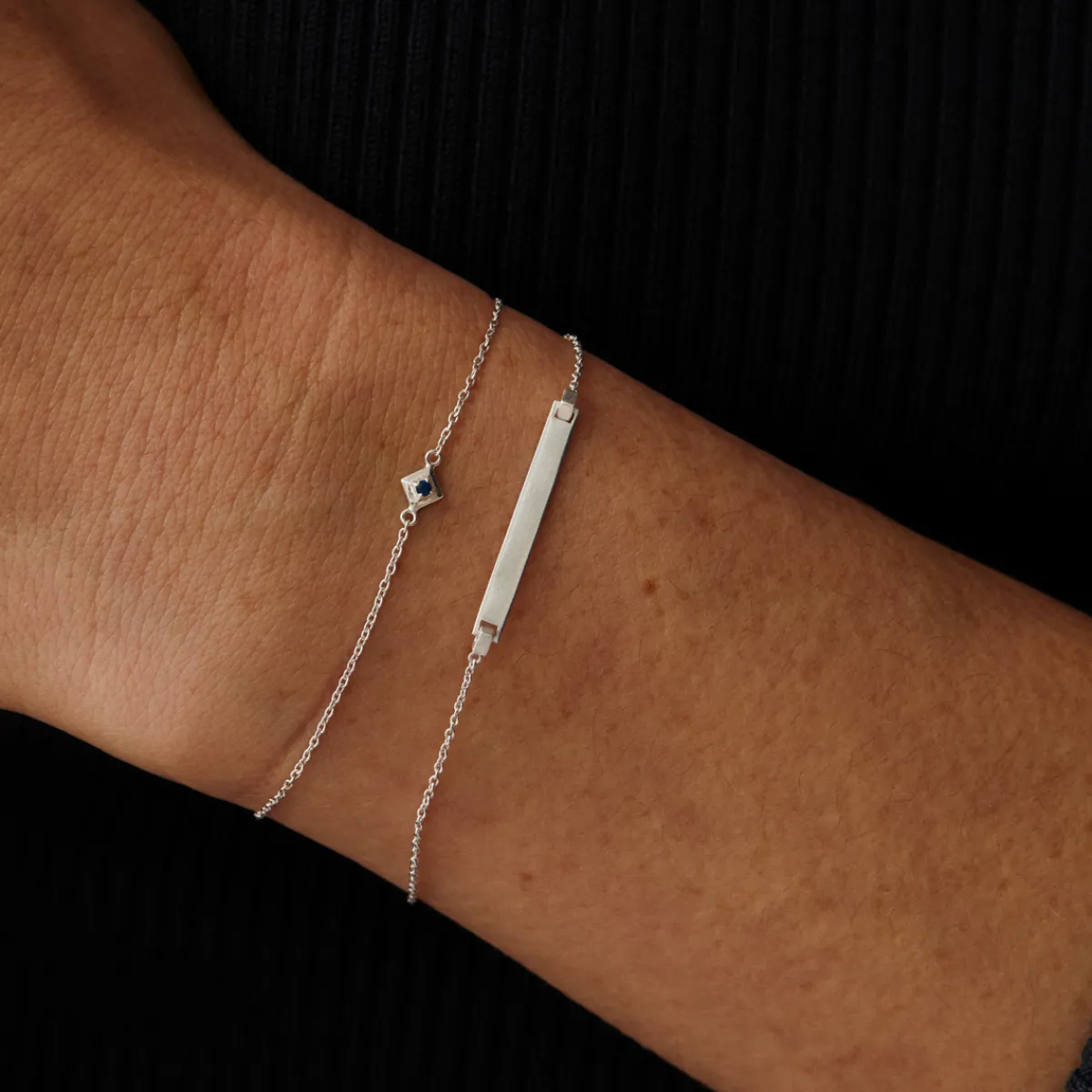 Tomfoolery Silver Petite Square Gem Bracelet Discount