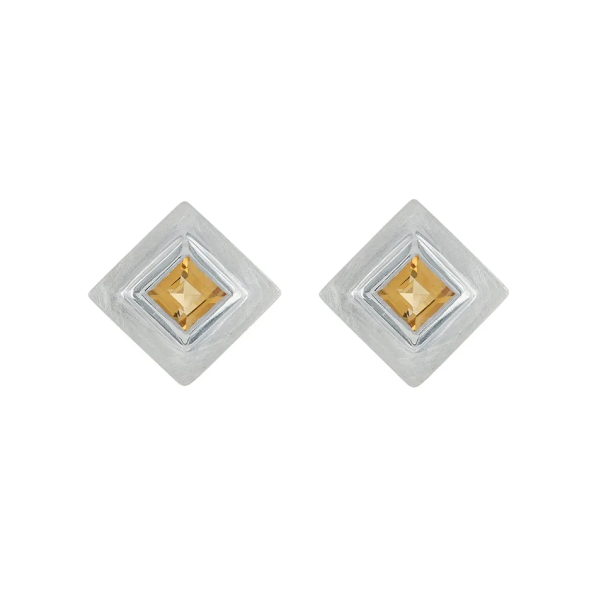 Tomfoolery Silver Princess cut Gemstone Studs Outlet