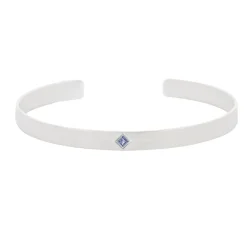 Tomfoolery Silver Princess Cut Gemstone Cuff Online