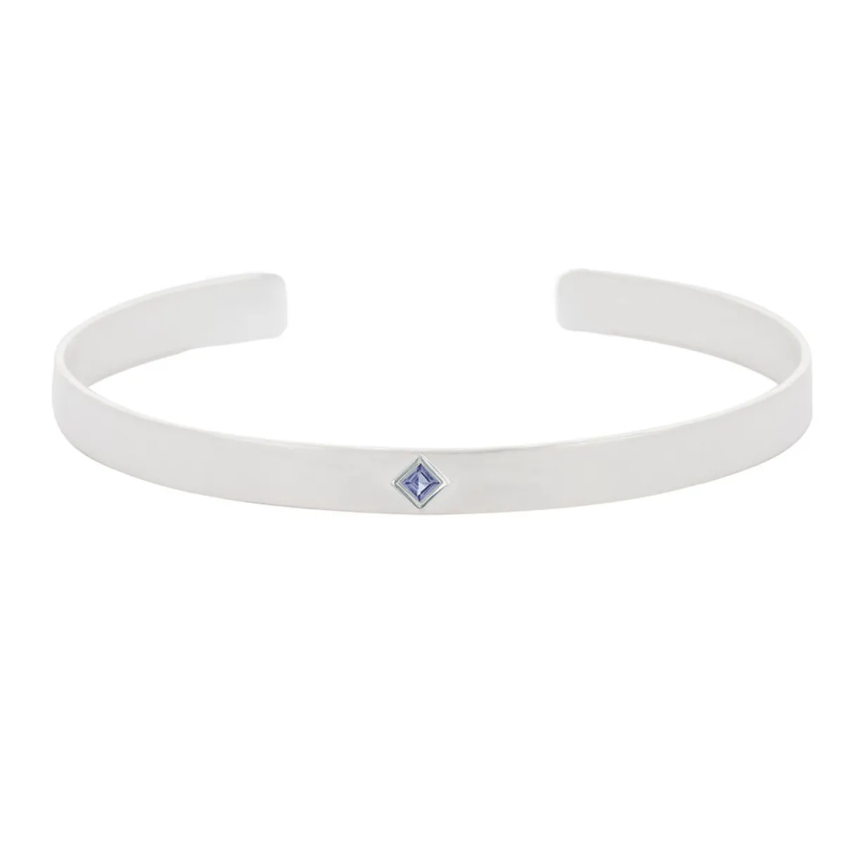 Tomfoolery Silver Princess Cut Gemstone Cuff Online