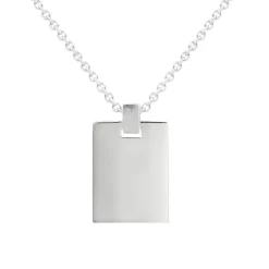 Tomfoolery Silver Rectangle tag Pendant Outlet