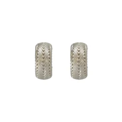 Tomfoolery Silver Ripple Hoops New