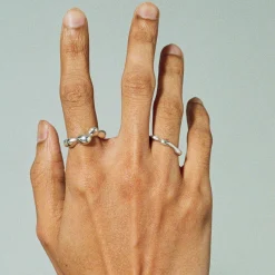 Tomfoolery Silver Sculptural Seep Ring Outlet