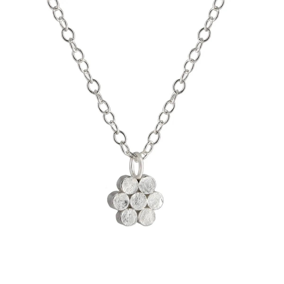 Tomfoolery Silver Seven Circle Cluster Pendant Necklace Sale