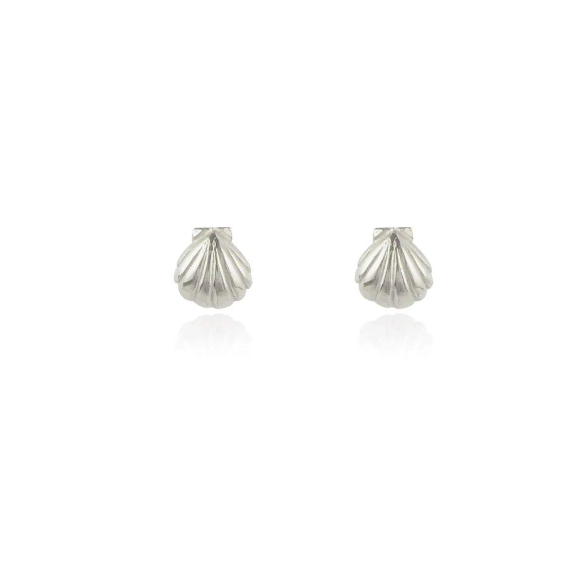 Tomfoolery Silver Shell Stud Earrings Discount