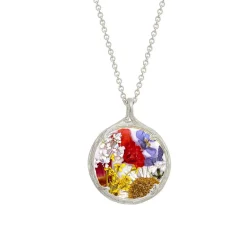 Tomfoolery Silver Small Floral Bouquet Pendant in Bloom Clearance