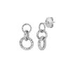 Tomfoolery Silver Sparkle Circle Drop Earrings Outlet