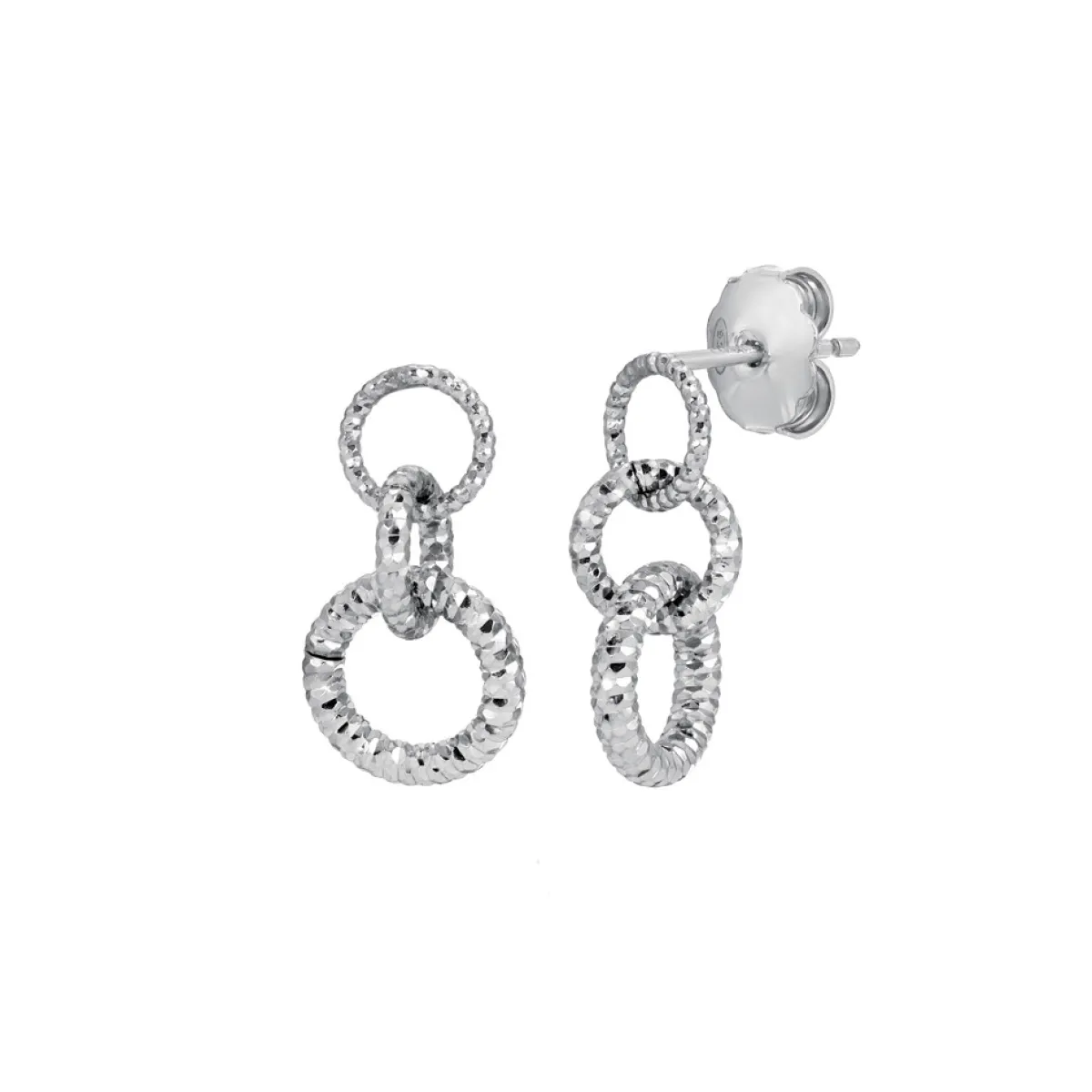 Tomfoolery Silver Sparkle Circle Drop Earrings Outlet