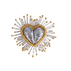 Tomfoolery Silver Sparkle Heart Brooch Discount
