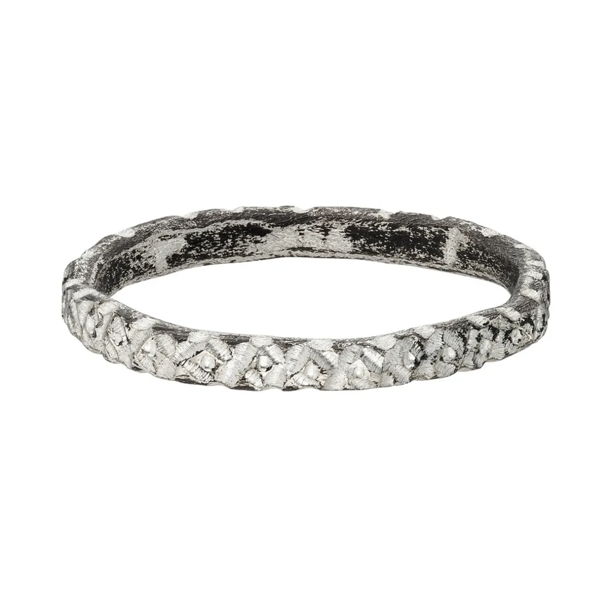 Tomfoolery Silver “Tracks” Engraved Band Outlet