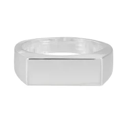 Tomfoolery Silver Wide Flat Top Ring Hot