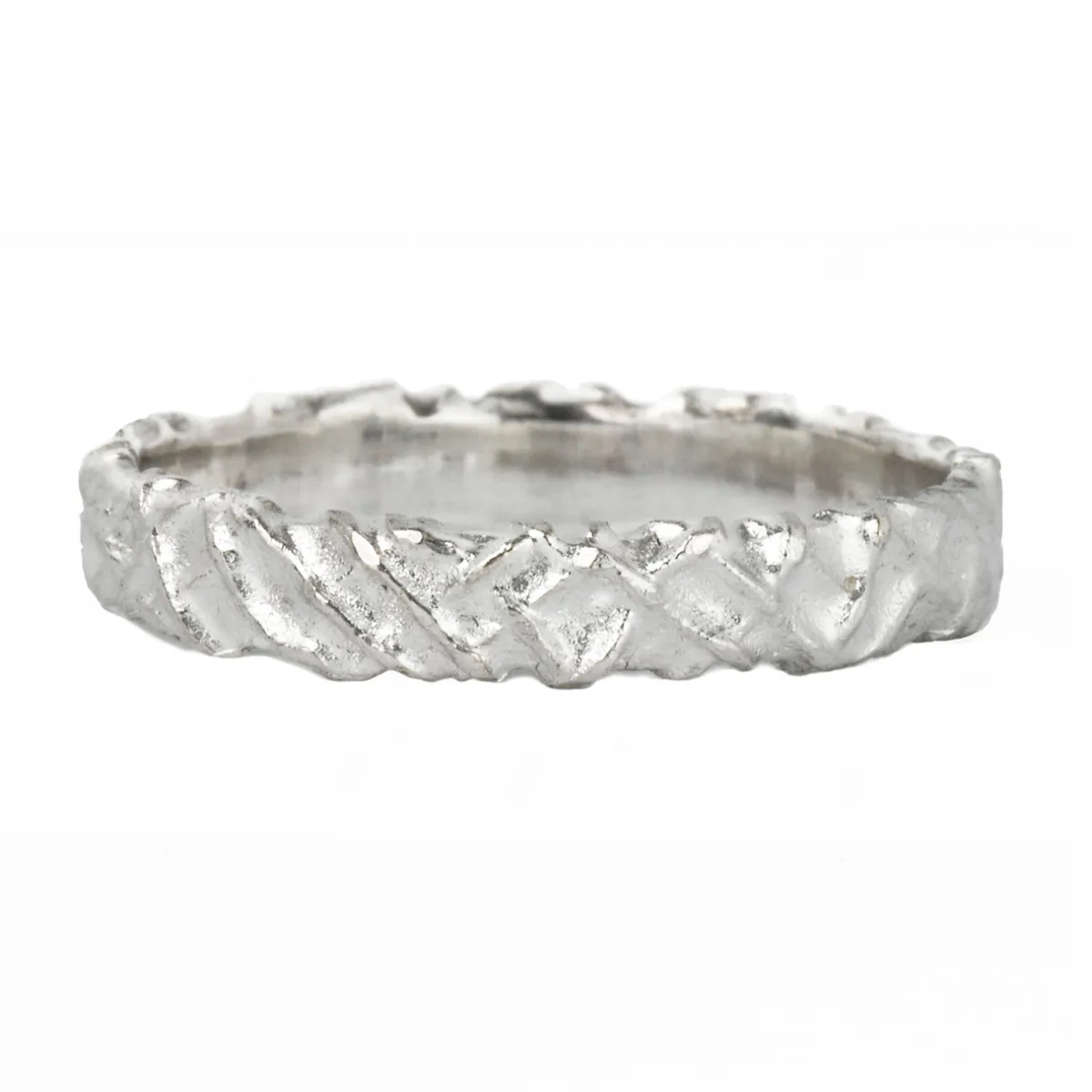 Tomfoolery Silver Woven Ring Outlet
