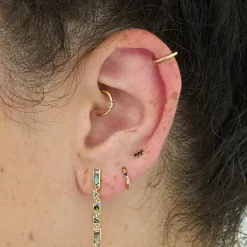 Tomfoolery Single Diamond Daith Hoop Hot