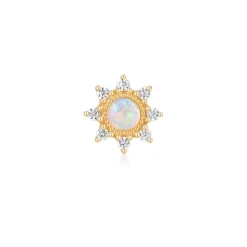 Tomfoolery Single Opal & Diamond Labret Stud Fashion