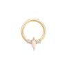 Tomfoolery Single Opal & Diamond 10mm Seam Ring New