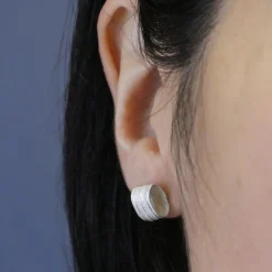 Tomfoolery Small Flow Silver Ear Studs Outlet