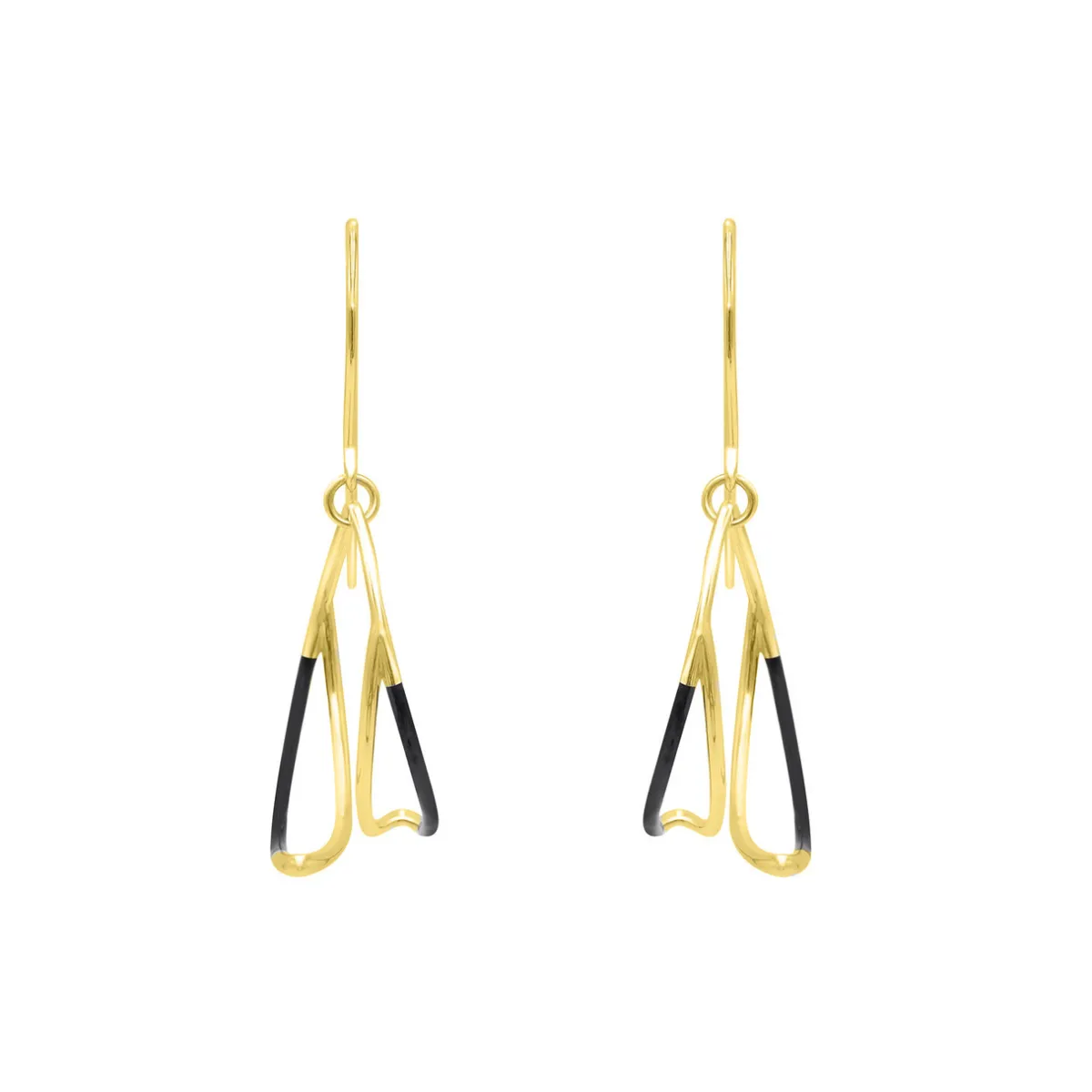 Tomfoolery Small Gold & Black Cascade Drop Earrings Online