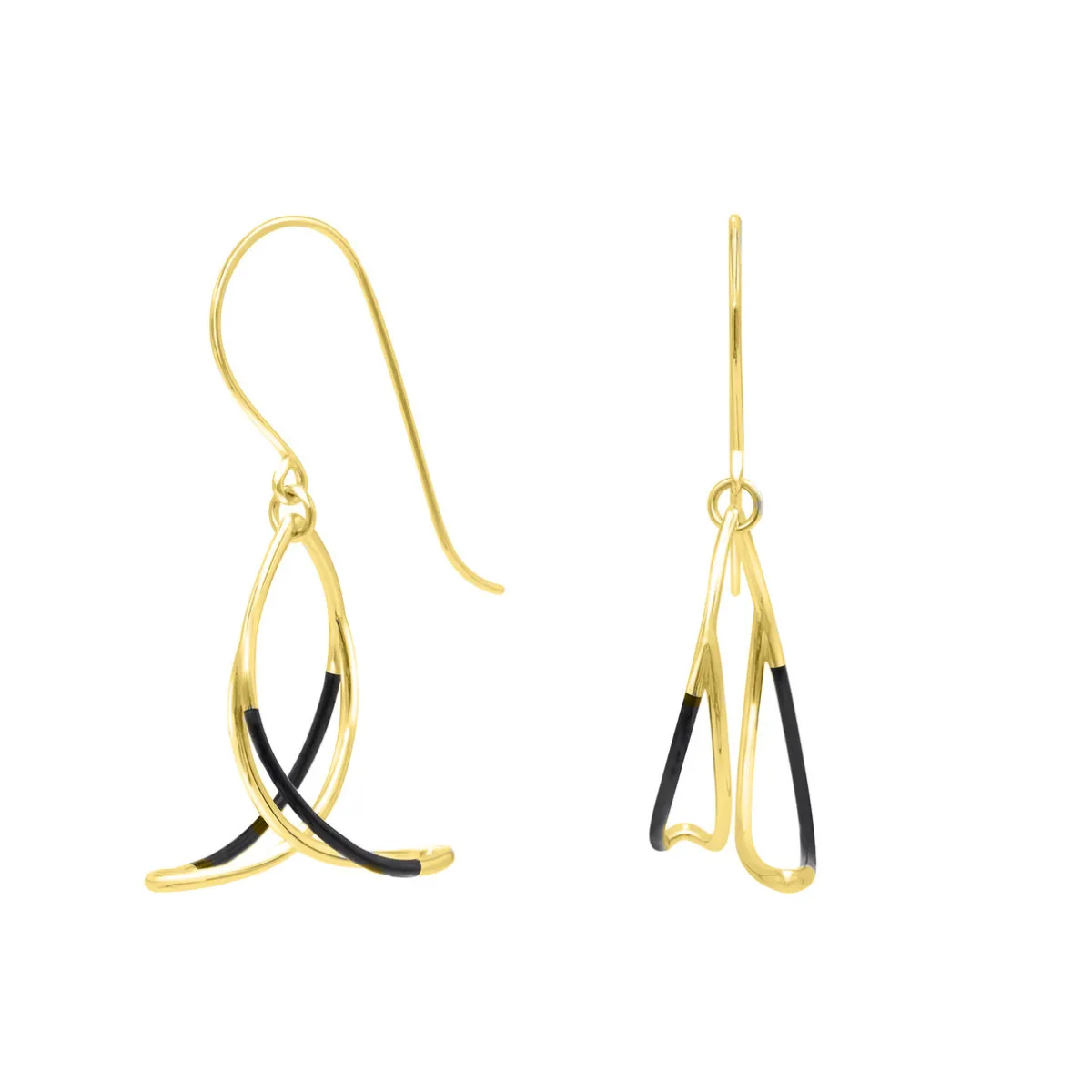 Tomfoolery Small Gold & Black Cascade Drop Earrings Online
