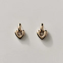 Tomfoolery Small Gold Heart Drop Earrings Hot