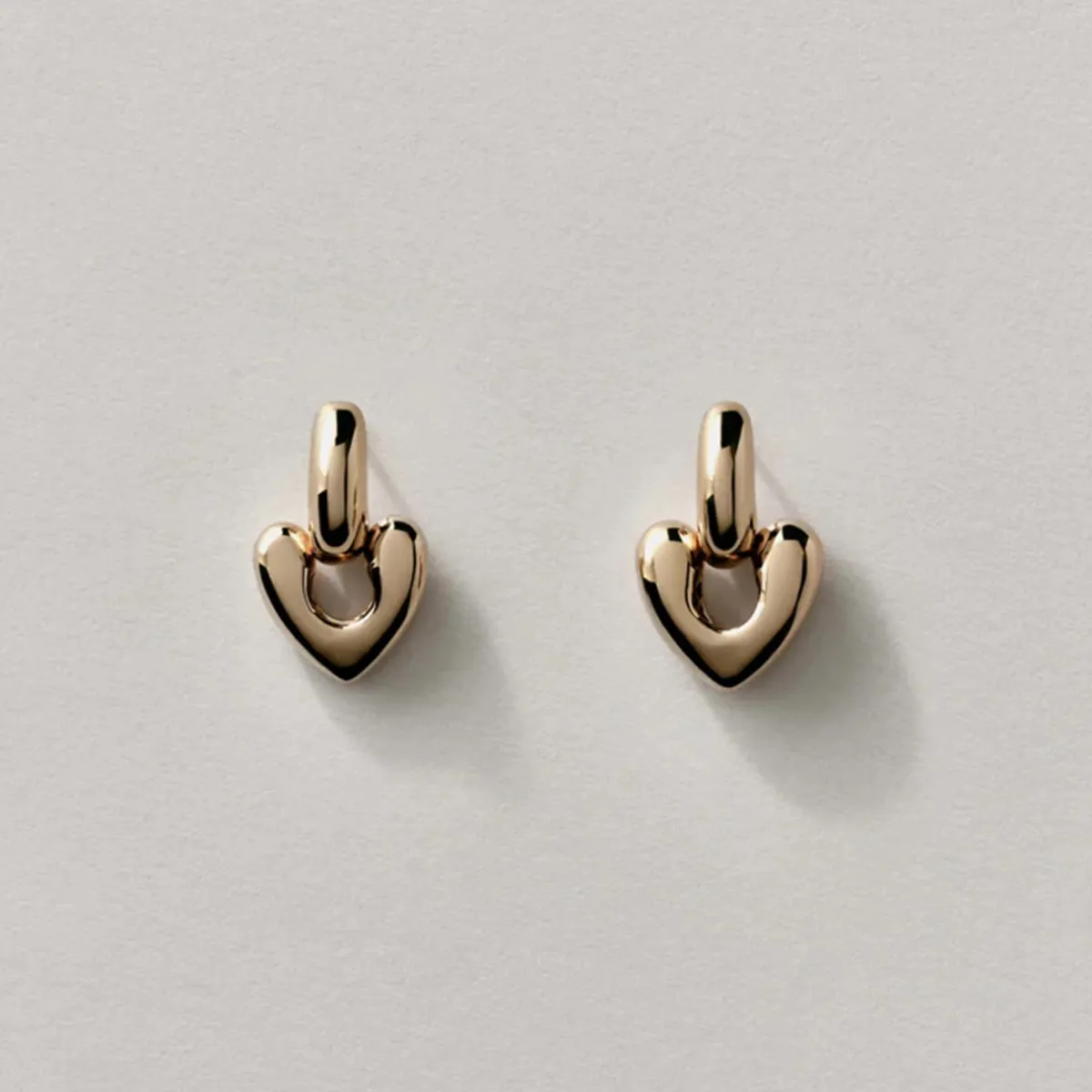 Tomfoolery Small Gold Heart Drop Earrings Hot