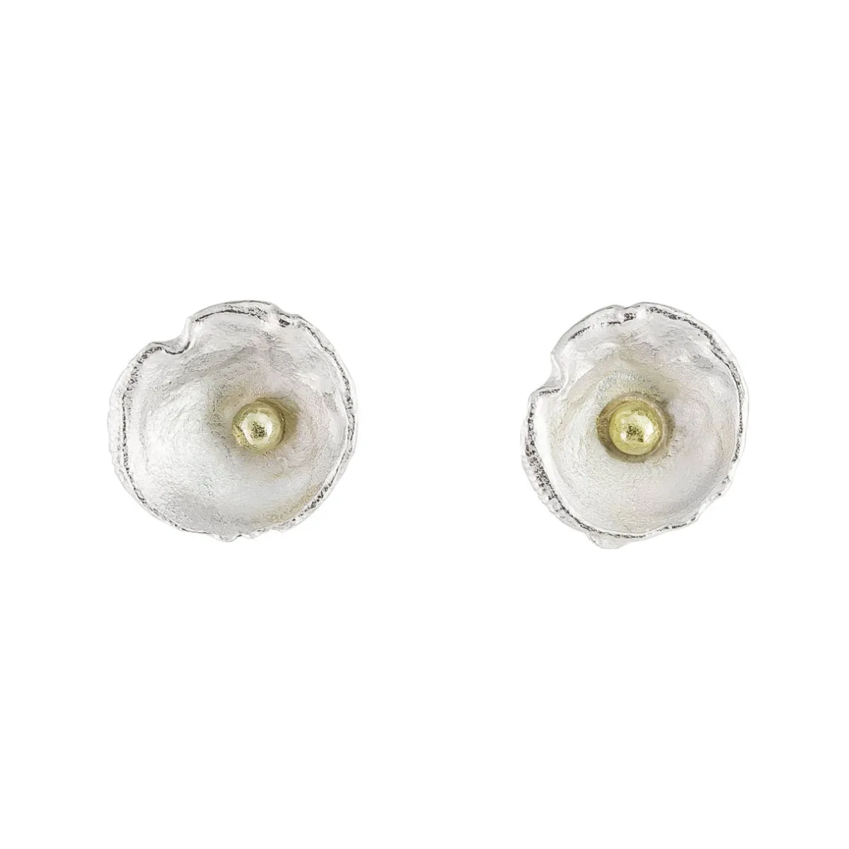 Tomfoolery Small Silver and 18ct Yellow Gold Acorn Cup Studs Hot
