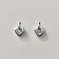 Tomfoolery Small Silver Heart Drop Earrings Online