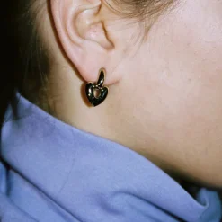 Tomfoolery Small Silver Heart Drop Earrings Online