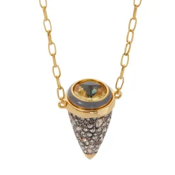 Tomfoolery Solanales Crystal Pendulum Pendant Necklace – Champagne(Out of Stock) Best