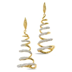 Tomfoolery Solanales Crystal Spiral Earrings Discount