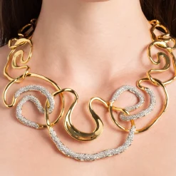 Tomfoolery Solanales Gold Crystal Intertwined Necklace Best