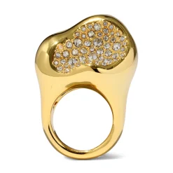 Tomfoolery Solanales Gold Crystal Pebble Ring Online