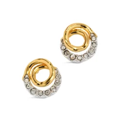 Tomfoolery Solanales Gold Crystal Spiral Studs Clearance