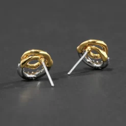 Tomfoolery Solanales Gold Crystal Spiral Studs Clearance