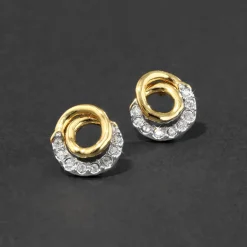 Tomfoolery Solanales Gold Crystal Spiral Studs Clearance