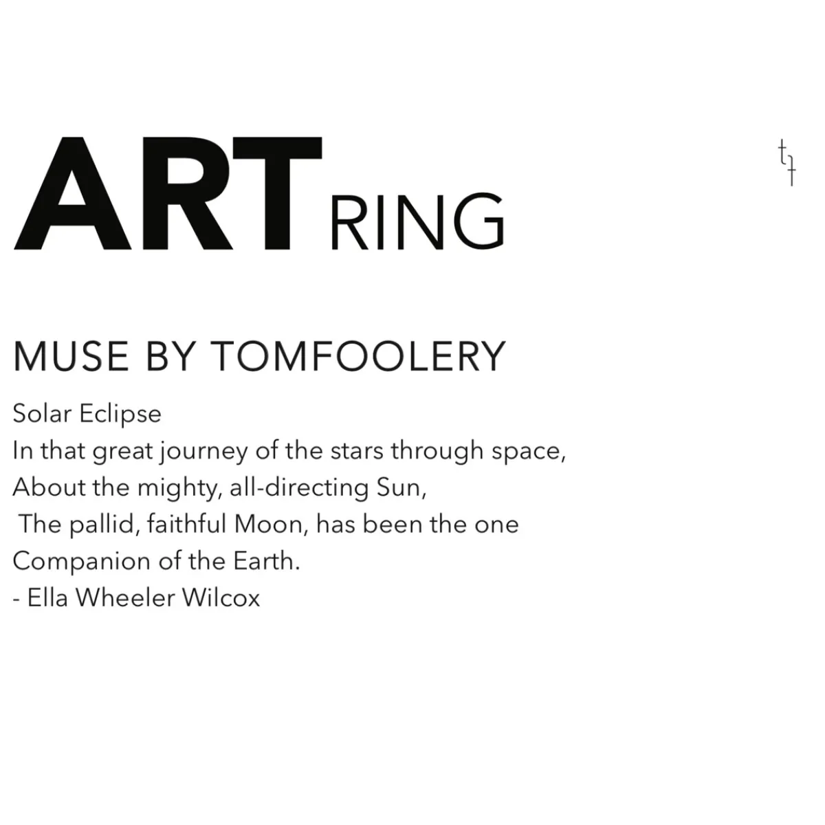 Tomfoolery Solar Eclipse Art Ring Clearance