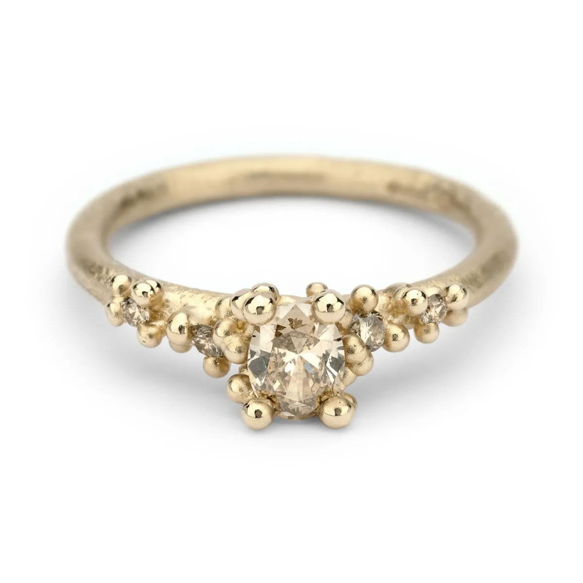 Tomfoolery Solitaire Champagne Diamond Encrusted Ring Online