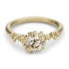 Tomfoolery Solitaire Champagne Diamond Ring with Granules Best