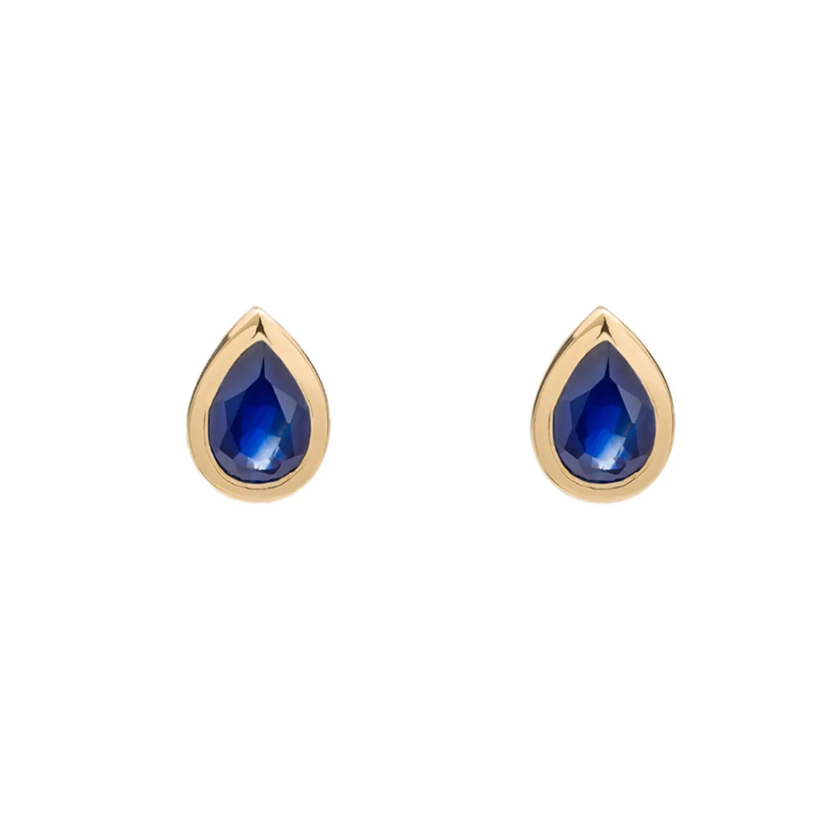 Tomfoolery SOLO Bezel Blue Sapphire Studs Fashion