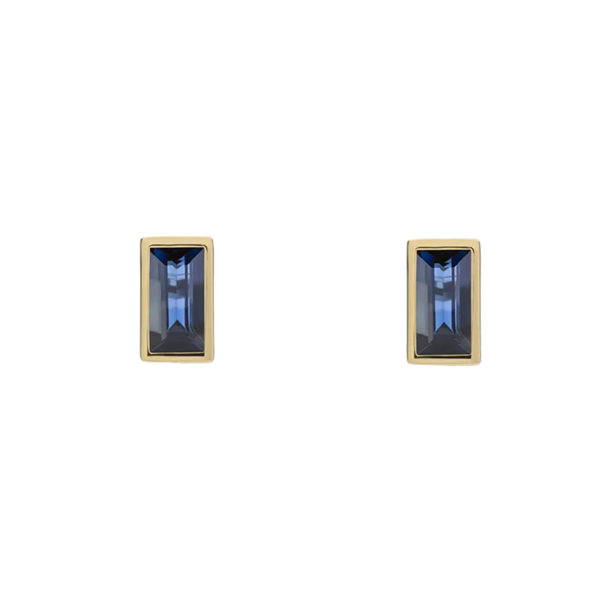 Tomfoolery SOLO Bezel Blue Sapphire Studs Fashion