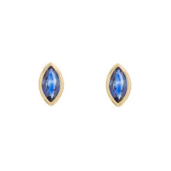Tomfoolery SOLO Bezel Blue Sapphire Studs Fashion