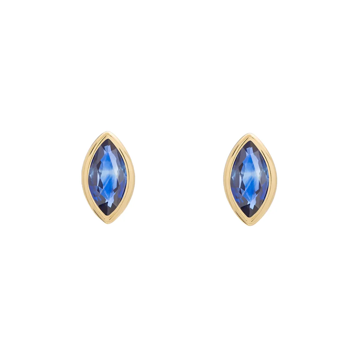 Tomfoolery SOLO Bezel Blue Sapphire Studs Fashion